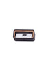 Leather Wood Detailed Business Card Holder Black